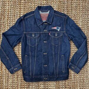 New England Patriots Levi's Blue Sports Denim Trucker Men's Jacket Large